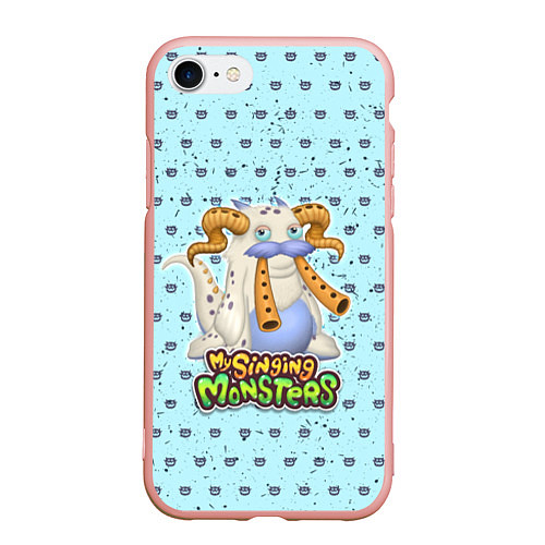 Чехол iPhone 7/8 матовый My Singing Monsters - Гуджуб / 3D-Светло-розовый – фото 1