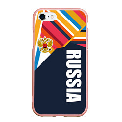 Чехол iPhone 7/8 матовый RUSSIA - RETRO COLORS