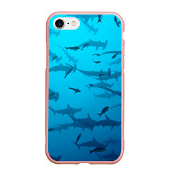 Чехол iPhone 7/8 матовый Акулы - океан