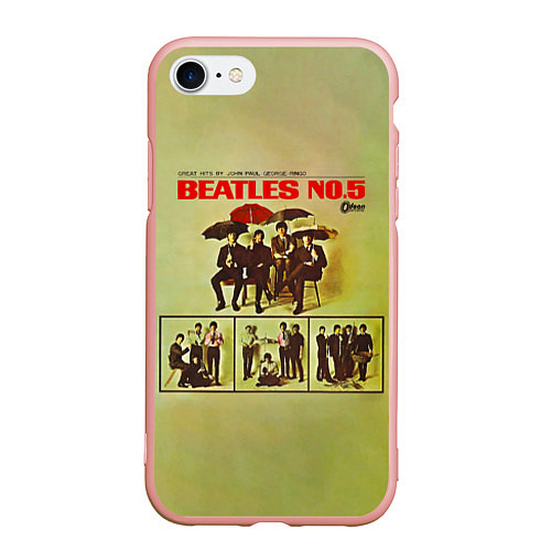 Чехол iPhone 7/8 матовый Beatles N0 5 / 3D-Светло-розовый – фото 1