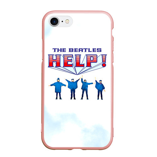 Чехол iPhone 7/8 матовый The Beatles Help! / 3D-Светло-розовый – фото 1