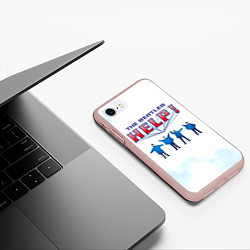 Чехол iPhone 7/8 матовый The Beatles Help!, цвет: 3D-светло-розовый — фото 2