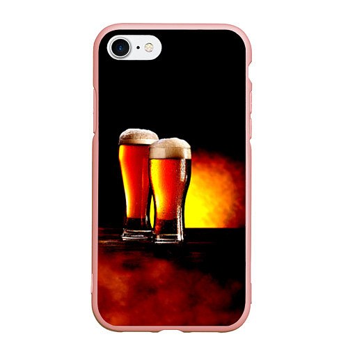 Чехол iPhone 7/8 матовый Пивасик с Пенкой / 3D-Светло-розовый – фото 1