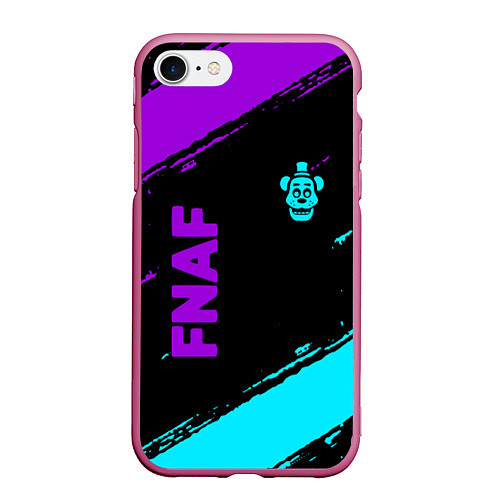 Чехол iPhone 7/8 матовый Фредди - neon / 3D-Малиновый – фото 1