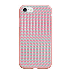 Чехол iPhone 7/8 матовый Волнистые линии узоры, цвет: 3D-светло-розовый