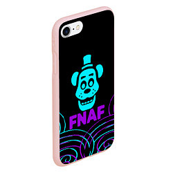 Чехол iPhone 7/8 матовый FNAF Фредди neon, цвет: 3D-светло-розовый — фото 2