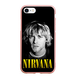 Чехол iPhone 7/8 матовый Nirvana - Kurt Donald Cobain, цвет: 3D-светло-розовый