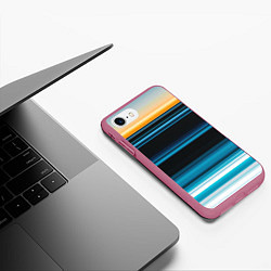 Чехол iPhone 7/8 матовый Градиент восход солнца, цвет: 3D-малиновый — фото 2