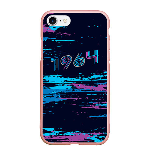 Чехол iPhone 7/8 матовый 1964 год рождения - НЕОН / 3D-Светло-розовый – фото 1