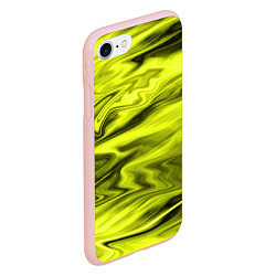 Чехол iPhone 7/8 матовый Неоновый желтый с черным абстрактный узор, цвет: 3D-светло-розовый — фото 2