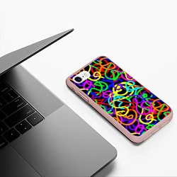 Чехол iPhone 7/8 матовый Неоновый беспорядок, цвет: 3D-светло-розовый — фото 2