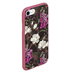 Чехол iPhone 7/8 матовый Цветы Ночные Розы, цвет: 3D-малиновый — фото 2