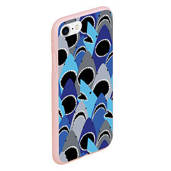 Чехол iPhone 7/8 матовый Пасть акулы - паттерн, цвет: 3D-светло-розовый — фото 2
