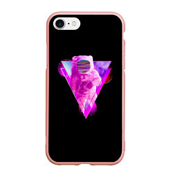 Чехол iPhone 7/8 матовый Открытый Космос Астронавт, цвет: 3D-светло-розовый