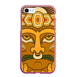 Чехол iPhone 7/8 матовый Polynesian tiki CALM, цвет: 3D-малиновый