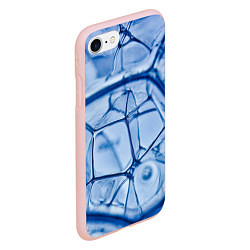 Чехол iPhone 7/8 матовый Абстрактная синяя ледяная броня, цвет: 3D-светло-розовый — фото 2
