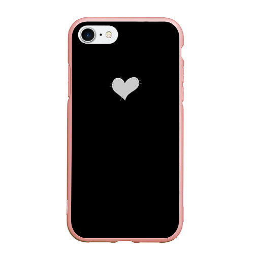 Чехол iPhone 7/8 матовый Сердце - заплатка / 3D-Светло-розовый – фото 1