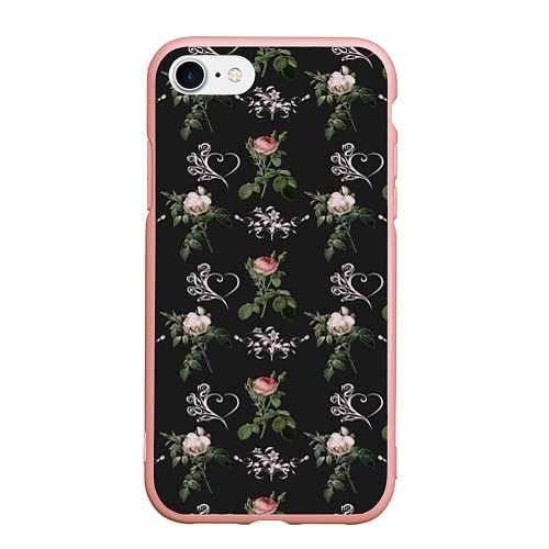 Чехол iPhone 7/8 матовый Дизайн из роз / 3D-Светло-розовый – фото 1
