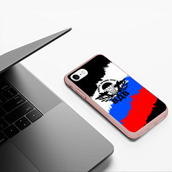 Чехол iPhone 7/8 матовый ВДВ - герб и триколор, цвет: 3D-светло-розовый — фото 2