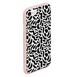Чехол iPhone 7/8 матовый Паттерн из каракулей, цвет: 3D-светло-розовый — фото 2