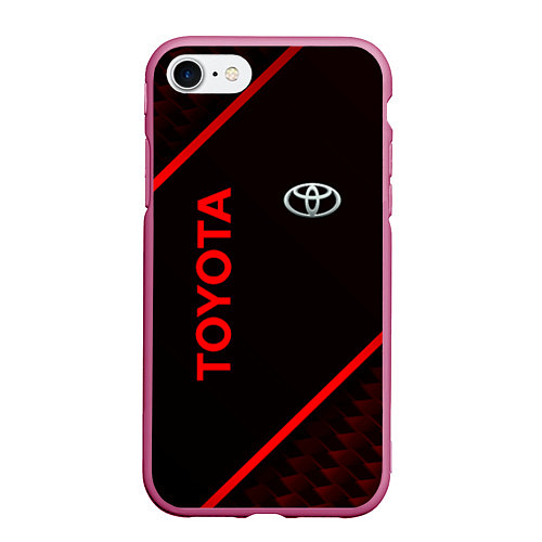 Чехол iPhone 7/8 матовый Toyota Красная абстракция / 3D-Малиновый – фото 1