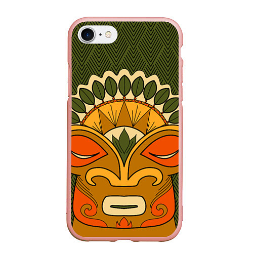 Чехол iPhone 7/8 матовый Polynesian tiki HUMBLE / 3D-Светло-розовый – фото 1