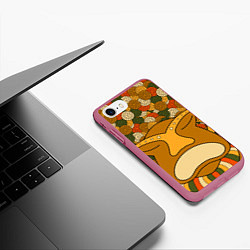 Чехол iPhone 7/8 матовый Polynesian tiki SERENE, цвет: 3D-малиновый — фото 2