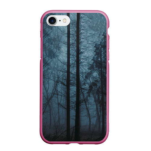 Чехол iPhone 7/8 матовый Dark-Forest / 3D-Малиновый – фото 1