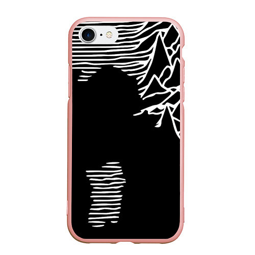 Чехол iPhone 7/8 матовый Joy Division - неровность горы / 3D-Светло-розовый – фото 1