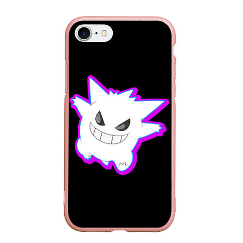 Чехол iPhone 7/8 матовый Pokemon gengar / 3D-Светло-розовый – фото 1