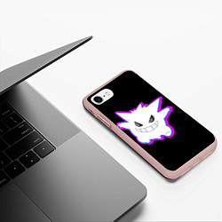 Чехол iPhone 7/8 матовый Pokemon gengar, цвет: 3D-светло-розовый — фото 2