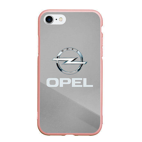 Чехол iPhone 7/8 матовый Opel - серая абстракция / 3D-Светло-розовый – фото 1