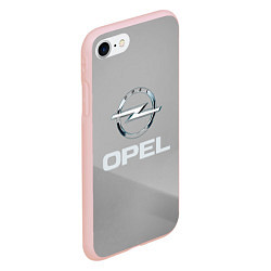 Чехол iPhone 7/8 матовый Opel - серая абстракция, цвет: 3D-светло-розовый — фото 2