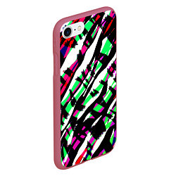 Чехол iPhone 7/8 матовый Разноцветная Зебра, цвет: 3D-малиновый — фото 2