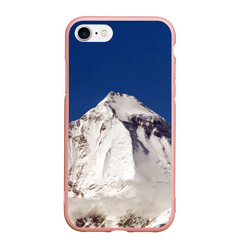 Чехол iPhone 7/8 матовый Дхаулагири - белая гора, Гималаи, 8167 м / 3D-Светло-розовый – фото 1