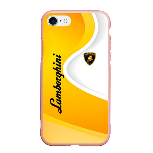 Чехол iPhone 7/8 матовый Lamborghini : sport / 3D-Светло-розовый – фото 1