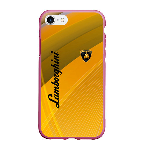 Чехол iPhone 7/8 матовый Lamborghini - абстракция / 3D-Малиновый – фото 1
