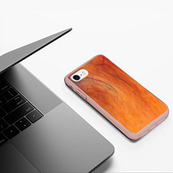 Чехол iPhone 7/8 матовый Огненно-оранжевая поверхность, цвет: 3D-светло-розовый — фото 2
