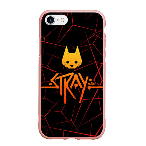 Чехол iPhone 7/8 матовый Stray cat игра блуждающий кот / 3D-Светло-розовый – фото 1