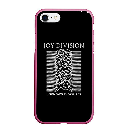 Чехол iPhone 7/8 матовый Joy Division - unknown pleasures / 3D-Малиновый – фото 1