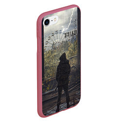 Чехол iPhone 7/8 матовый STALKER Смотрит На Колесо Обозрения, цвет: 3D-малиновый — фото 2