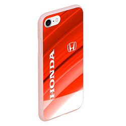 Чехол iPhone 7/8 матовый Хонда - Красно-белая абстракция, цвет: 3D-светло-розовый — фото 2