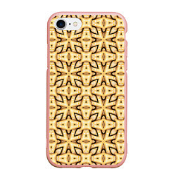 Чехол iPhone 7/8 матовый Объемные деревянные узоры, цвет: 3D-светло-розовый