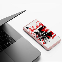Чехол iPhone 7/8 матовый Блич Ичиго Курасаки, цвет: 3D-светло-розовый — фото 2