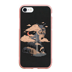Чехол iPhone 7/8 матовый Дух природы - Лиса, цвет: 3D-светло-розовый