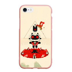 Чехол iPhone 7/8 матовый Cult of the lamb art, цвет: 3D-светло-розовый