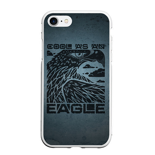 Чехол iPhone 7/8 матовый Cool as an eagle Крут как орел / 3D-Белый – фото 1