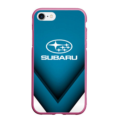 Чехол iPhone 7/8 матовый Subaru - абстракция / 3D-Малиновый – фото 1