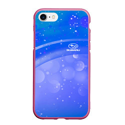 Чехол iPhone 7/8 матовый Субару - sport, цвет: 3D-малиновый