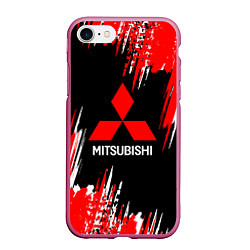 Чехол iPhone 7/8 матовый Mitsubishi - краска, цвет: 3D-малиновый